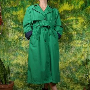 Vintage kelly green London Fog trench coat
